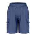 thumbnail image 5 of HAOTAGS Cargo Shorts for Teen Boys (5-15), Elastic-Waist Straight-Fit Casual Shorts Lightweight Mid-Length Summer Trousers Navy 9-10 Years, 5 of 7