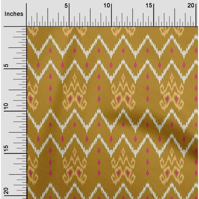 oneOone Polyester Lycra Fabric Paisley & Chevron Ikat Print Fabric By The Yard 56 Inch Wide