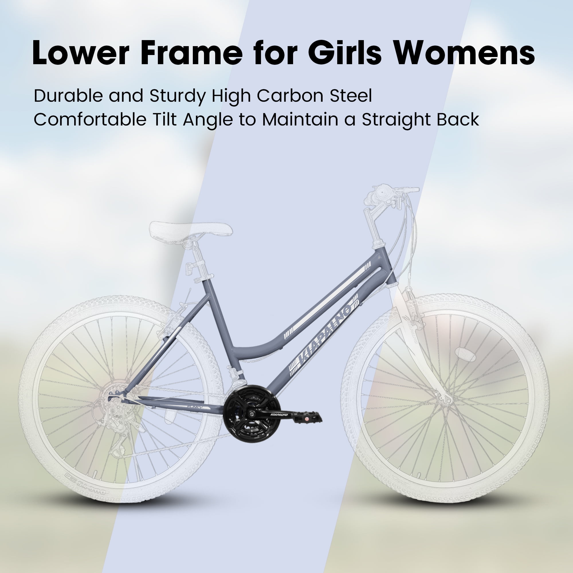 26 Inch Girls Mountain Bicycles, 21 Speed Bike for Womens Girls, Female Bicycles V-Brake Outdoor Cycling Snow Commuting City Bike to School Work