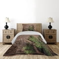 thumbnail image 3 of Ambesonne Antlers Quilted Coverlet 2 Pcs, Evergreen Branch Deer, Twin Size, Fern Green Umber, 3 of 4