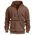 thumbnail image 4 of Mercatoo Boys Half Zipper Fleece Ho𝐨dies Thick Warm Long Sleeve Pullover Pockets Fall Winter 𝐇ooded Sweatshirts for Teen, 4 of 6
