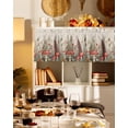 thumbnail image 3 of Valances for Windows, Autumn Thanksgiving Mushroom Leaves Country Linen Texture Rod Pocket Short Window Valance Curtains Holiday Window Treatment for Kitchen Living Room Bathroom, 54"x18", 3 of 6