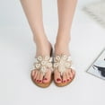 thumbnail image 1 of Mujeres sandalias planas chanclas de dhinestone flauts cómodos sandalias elegantes de thong zapatos para caminar para veranos playa, 1 of 9