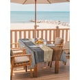 thumbnail image 2 of Outdoor Tablecloths with Umbrella Hole & Zipper, Farmhouse Haze Blue Brown 54x80 Inch Tablecloth Rectangle, Vintage Wooden Striped Waterproof Table Cloth, Patio/Pool/Picnic Table Covers, 2 of 8
