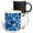 Multicolor, variant on 3drose, Geometric Shapes Pattern Light-blue White Cut Out, 11oz Two-tone Red Mug
