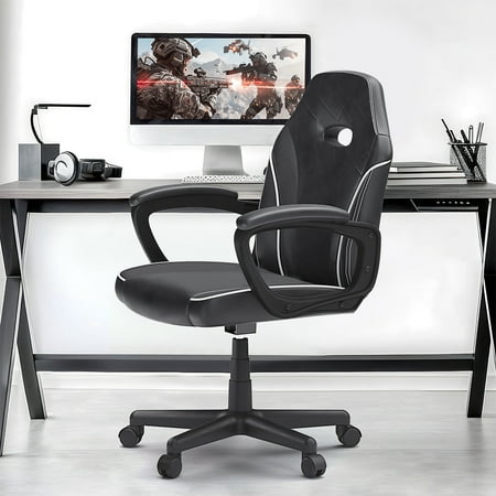 ACGAM - Slim Ergonomic Gaming Chair - Black