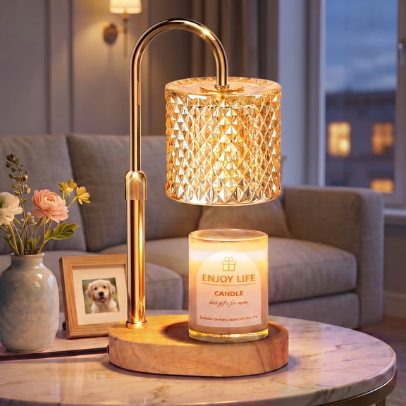 Seenlast Candle Warmer Lamp With Timer and Dimmer Adjustable Candle Lamp For Woman and Man Gifts For Home Decor ,Gold