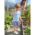 thumbnail image 5 of BemeyourBBs Toddler Baby Boys Summer Clothes Newborn Baby Boy Golf Outfits 0 6 12 18 24 Months 2 3 4 Years Golf Elements Embroidery Short Sleeve T-Shirts Elastic Waist Plaid Shorts 2Pcs Set, 5 of 9