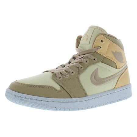Women's Air Jordan 1 Mid SE "Canvas Khaki" Muslin/Dsrt/Gld (DV0427 102) - 11