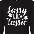 thumbnail image 4 of Inktastic Saint Patrick's Day Sassy Lil' Lassie with Shamrocks Long Sleeve T-Shirt, 4 of 5