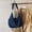 dark blue, variant on Shoulder Bag Crossbody Bag Bucket Bag for Women Denim Canvas Bag with Sewing Line Detail Medium Size Adjustable Strap Multiple Compartments Urban Minimalist Style for Daily Commute Office and Weekend