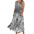 thumbnail image 2 of LOVZFMLL Robes Sans Manches pour Femmes et Col Rond en Lin Imprimé Longue Robe avec Poche, 2 of 5