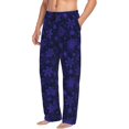 thumbnail image 6 of Fuzoiu purple flower Snowflake Print Men's Pajama Pants,Lounge Pants for Men,Lounge PJ Bottoms,Sleepwear Pants with Drawstring Pockets -Large, 6 of 6