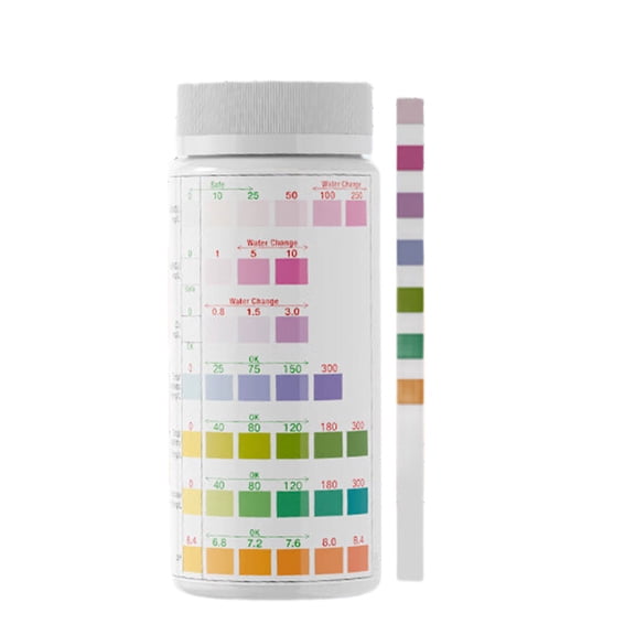 100Pcs Fish Tanks Water Quality Testing Strips Freshwater Saltwater Aquarium Water Testing Strips Tester Paper