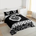 thumbnail image 3 of jejeloiu Leopard Print Queen Comforter Set,Romantic Valentine Day Bedding Sets,Gray Black Bedding Comforter Set For Girls Teens,Ultra Soft Home Decor Reversible,3-Piece, 3 of 8