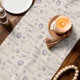 thumbnail image 3 of Purple Easter Table Runner 108 Inches, Spring Vintage Bunny Eggs on Linen Bed Runner Dresser Scarves Tabletop for Indoor Outdoor Parties/Ceremony/Banquet, 13"x 108", 3 of 8