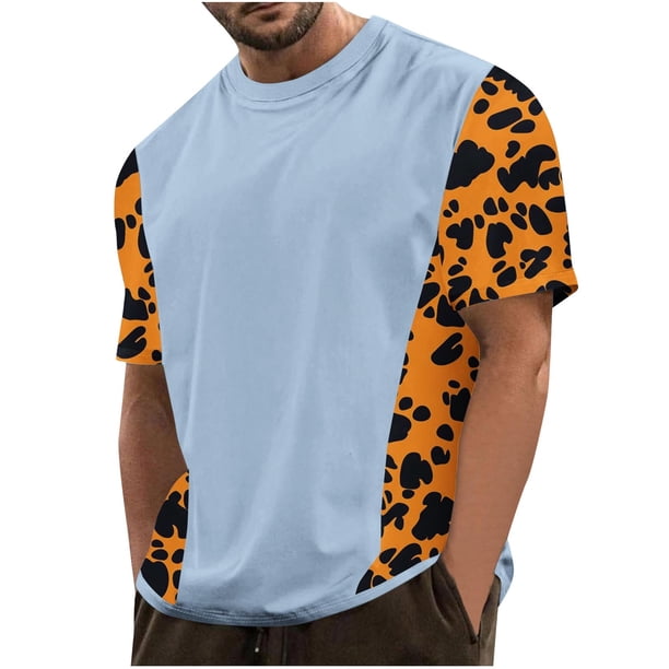 Camisetas de Manga Larga para Hombres, Camiseta Deportiva de Impresión Casual de Nueva Moda, Blusa de Cuello Redondo de Manga Corta