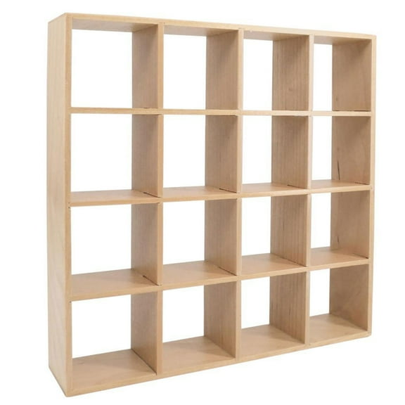 Practical Sturdy 16 Compartment Display Shelf Portable Accessory for Miniature Dollhouses Furniture Organization