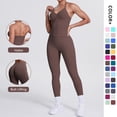 thumbnail image 2 of SKQIT Workout Sets for Women Seamless Scunch Butt Lifting Impact Leggings Halter Cropped Tank 2 Piece Gym Outfits, 2 of 9