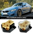 thumbnail image 6 of CIVG 2pcs 2 Way Power Distribution Block Copper Power Ground Amp Distribution Block 0/2/4 Gauge Input 4/6/8 Gauge Output Premium Amp Distribution Connection Block with Cover for Car Audio (Gold), 6 of 11