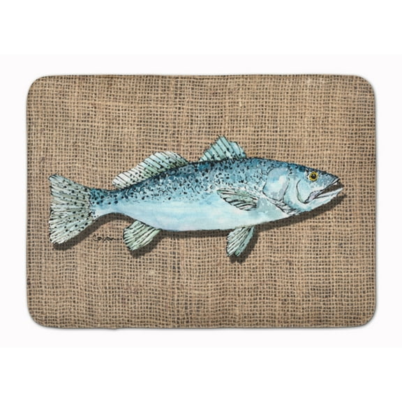 Carolines Treasures 8737RUG Fish Speckled Trout Machine Washable Memory Foam Mat 19Hx27W multicolor