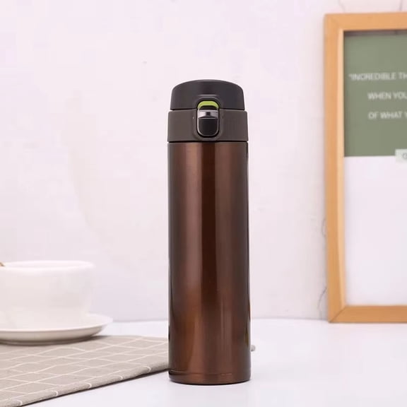 insulated Travel Mug | Stainless Steel Travel Mug | Leak Proof Tumbler for Hot and Cold Drinks | Brown Portable Coffee Mug for Car office Outdoor Travel Single Pack