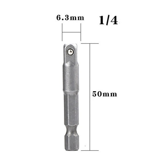Chendee Adaptateur de Perceuse 1/4 Pouces pour Tige Hexagonale à Carrée, 50mm