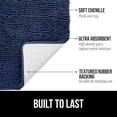 thumbnail image 2 of Bath Rug 24x17, Thick Soft Absorbent Chenille, Rubber Backing Quick Dry Microfiber Mats, Machine Washable Rugs for Shower Floor, Bathroom Runner Bathmat Accessories Decor, Navy, 2 of 6