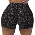 thumbnail image 2 of Picia Cool Skull Love Printed Workout Shorts for Women Seamless Scrunch Butt Lifting High Waisted Yoga Gym Booty Running Moisture-wicking Short Pants-, 2 of 9