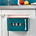 thumbnail image 4 of Boîte de Rangement Gadget de Cuisine Mural Finition Soignée Pratique Support de Sac à Déchets Style Simple Durable Bleu Foncé, 4 of 9
