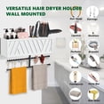 thumbnail image 6 of Rustic Wall Mounted Hair Dryer Holder - White Bathroom Hot Tool Organizer Caddy for Flat Iron, Curling Iron & Styling Accessories, 6 of 8