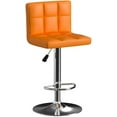 thumbnail image 3 of Wubio Bar Stools Modern Pu Leather Swivel Adjustable Hydraulic Bar Stool Square Counter Height Stool Set of 2 (Orange), 3 of 15