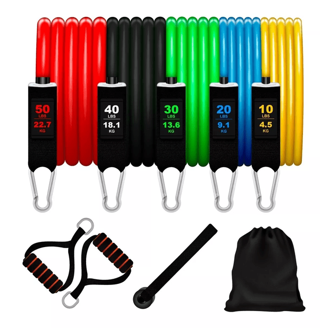 Ligas de Resistencia Malubero Bandas de Resistencia 11 Pz + Cuerda