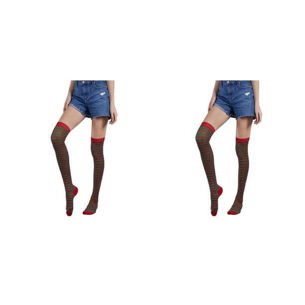 Sonducket Medias sin costuras por encima de la rodilla, calcetines largos divertidos, calentador de arcoíris, accesorios altos hasta el muslo, carnaval, tipo 27 2piezas Sonducket CBP388936