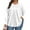 White, variant on Dwralegc Womens Plus Size Tops Long Sleeves Round Neck T-Shirt Casual Fall Pleated Boho Tunic Top Plus Size Loose Fit Solid Color Blouse Army Green XL