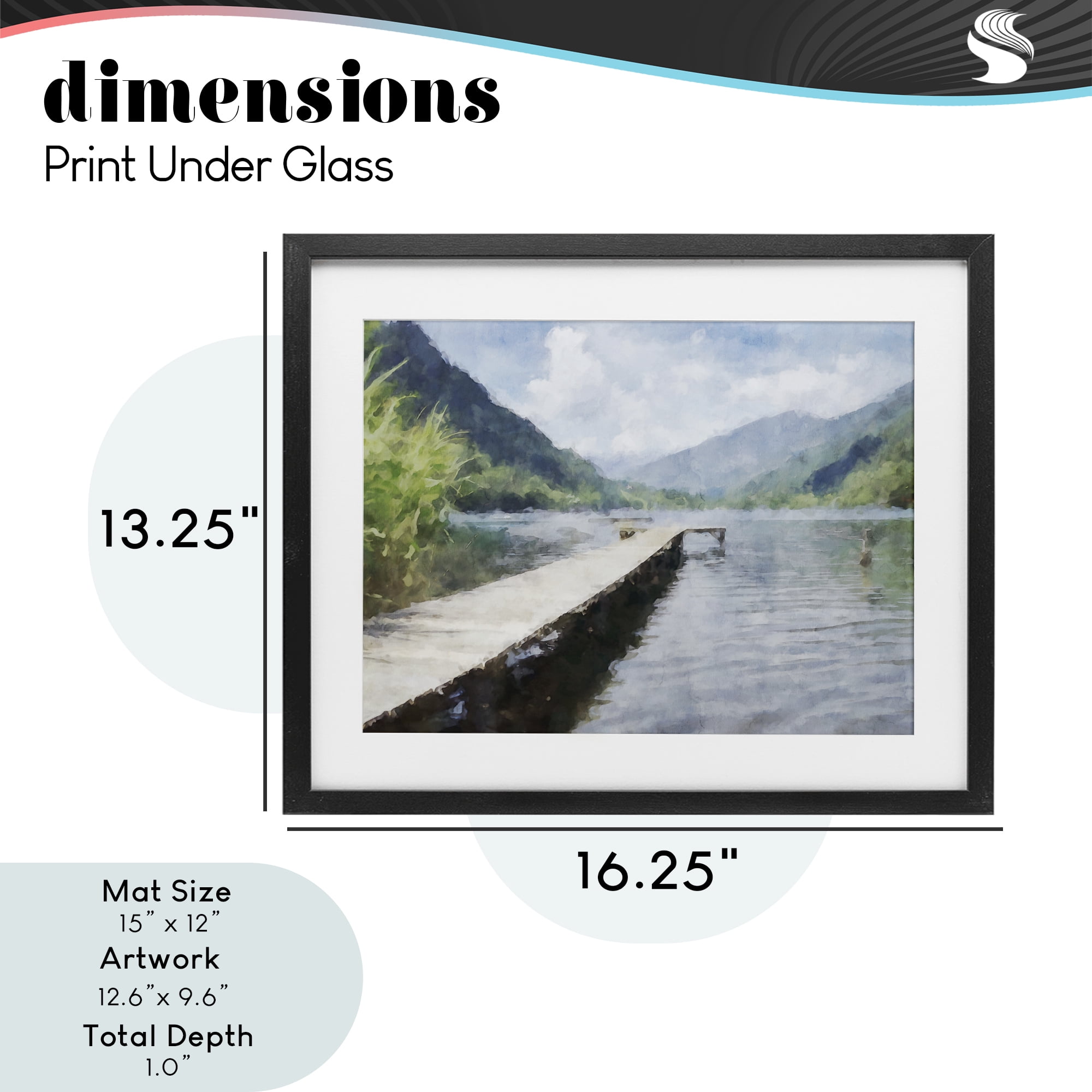 Stupell Industries Dappled Lake Dock Black Framed Print Under Glass, design by Kim Curinga