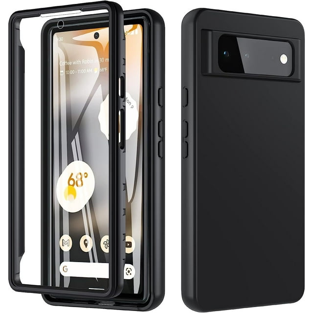 KOMI Case for Google Pixel 6A, 360 Degree Full Body Rugged with Built-in Screen Protector Heavy Duty Protection Slim Fit Shockproof Cover for Google Pixel 6A Phone Case 6.1" (Negro)
