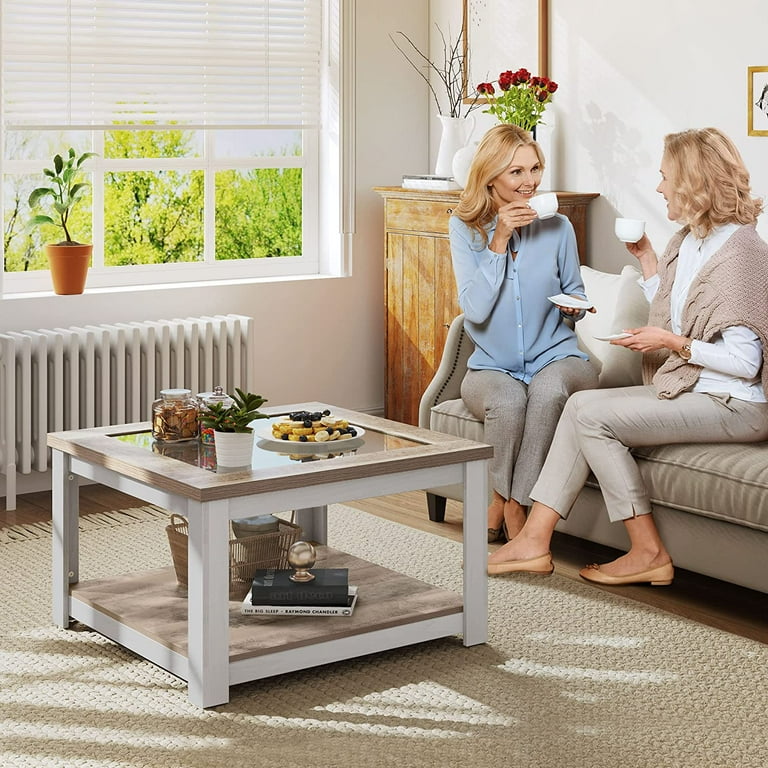 Glass farmhouse cheap coffee table