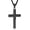 Black, variant on Beveled Edge Cross Necklace for Men Stainless Steel Chain Cross Pendant Necklace for Men