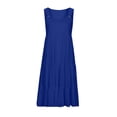 thumbnail image 6 of AGWOLF Summer Dresses for Women Sleeveless Tiered Sundress Casual U Neck Swing Dress Beach Vacation Outfits Blue M, 6 of 7