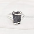 thumbnail image 2 of Blue Sapphire Ring, Rough Blue Sapphire Ring, September Birthstone, Wire Band Ring, 925 Sterling Silver, Womens Ring, Christmas, Thanksgiving, Handmade, Statement Jewelry, Rough Gemstone Jewelry, 2 of 4
