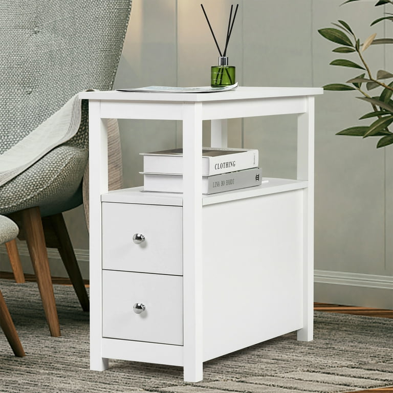 White end table 2024 with usb port