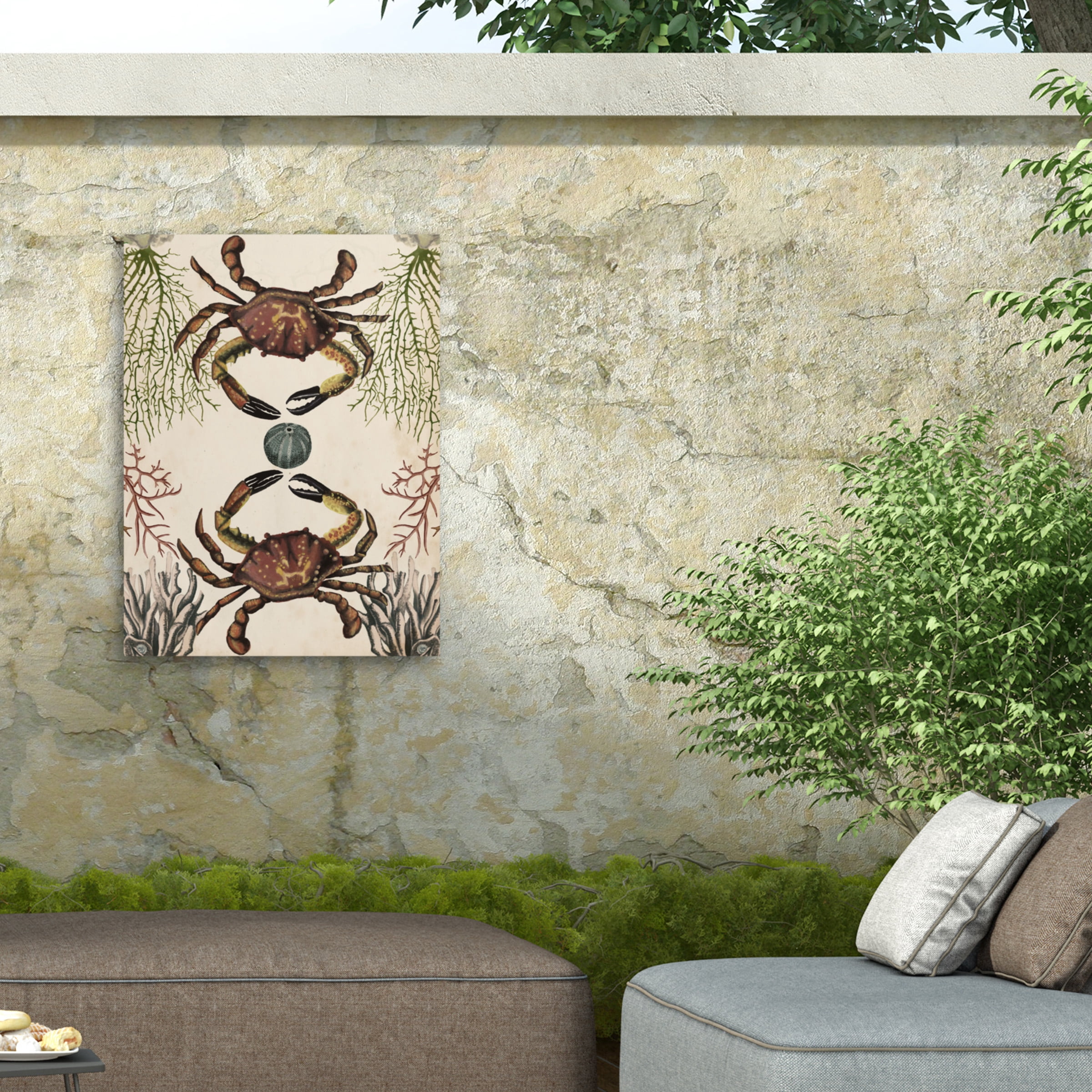 Naomi Mccavitt 'Antiquarian Menagerie Crab' Outdoor Canvas 24x18