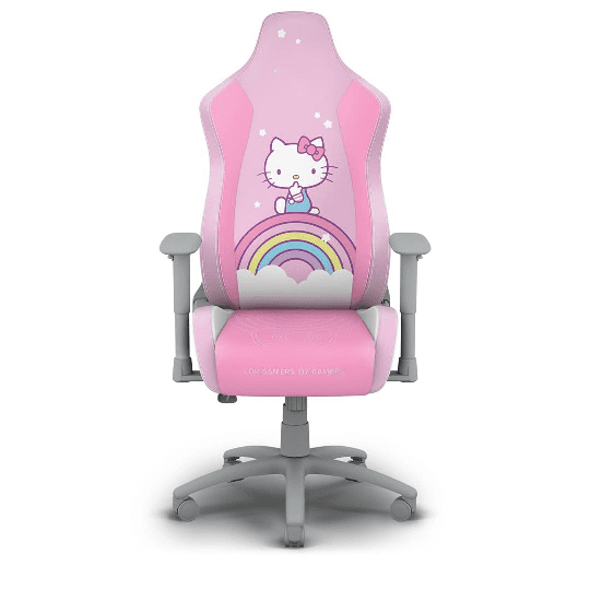 Silla de juego Hello kitty, silla ergonómica de alta calidad para ordenador y PC, silla de juego rosa de estilo automovilístico para niña