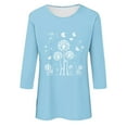 thumbnail image 4 of Women Blouse 3/4 Sleeve Petite, Professional Work Blouses for Women Fashion 2022 Dry Fit Shirts for Women Women Summer Tops Cotton Drop Shoulder Longline, 4 of 4