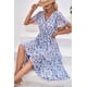 thumbnail image 5 of Vestido PRETTYGARDEN cruzado con escote en V, estampado floral bohemio con cinturón, talla pequeña, 5 of 7