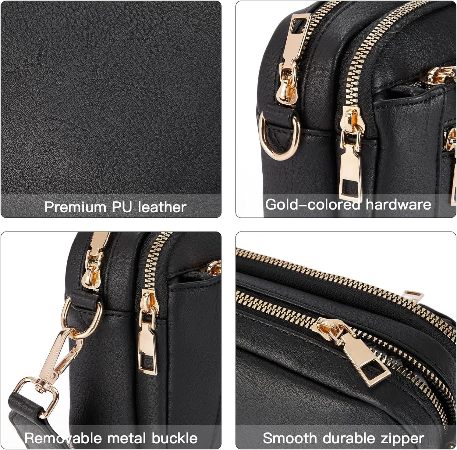 Crossbody Purse for Women Small Crossbody Bags Trendy Vegan Leather with Adjustable Shoulder Strap