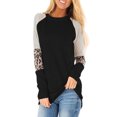 thumbnail image 1 of Haut Femme Gris / Kaki / Noir Rayé et Léopard Colour Block Manches, 1 of 8