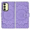 thumbnail image 3 of Asuwish Compatible with Samsung Galaxy A25 5G Wallet Phone Case and Tempered Glass Screen Protector Flip Credit Card Holder Stand Mandala Flower Cell Cover for A 25 25A SM-A256U Women Men Purple, 3 of 8