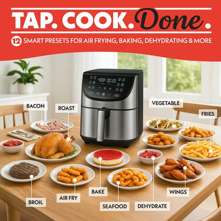 Gourmia 8 Qt Digital Air Fryer with 12-One Touch Presets